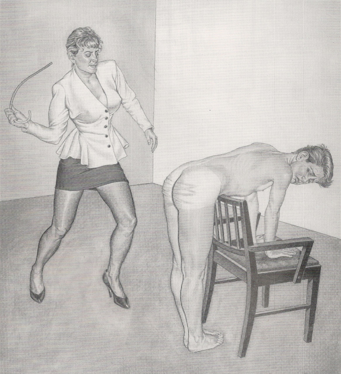 Naked femdom f m spanking
